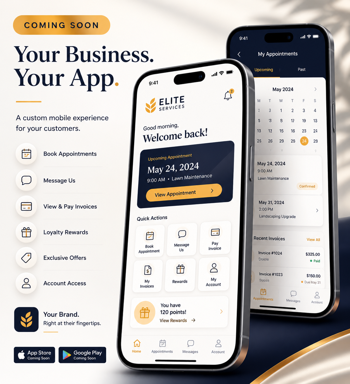 Custom mobile app mockup