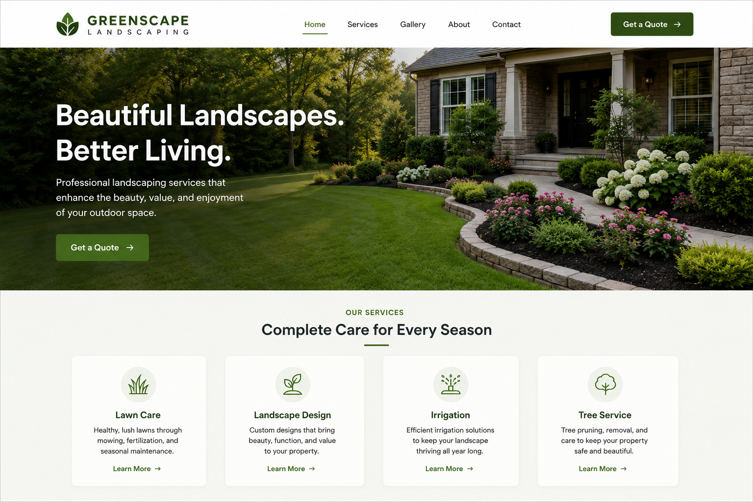 GreenScape Landscaping website design