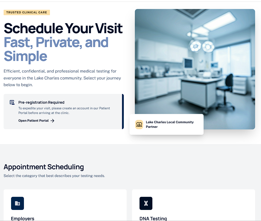 Trusted Clinical Care website design